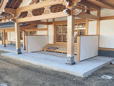 香園寺客殿石貼り工事